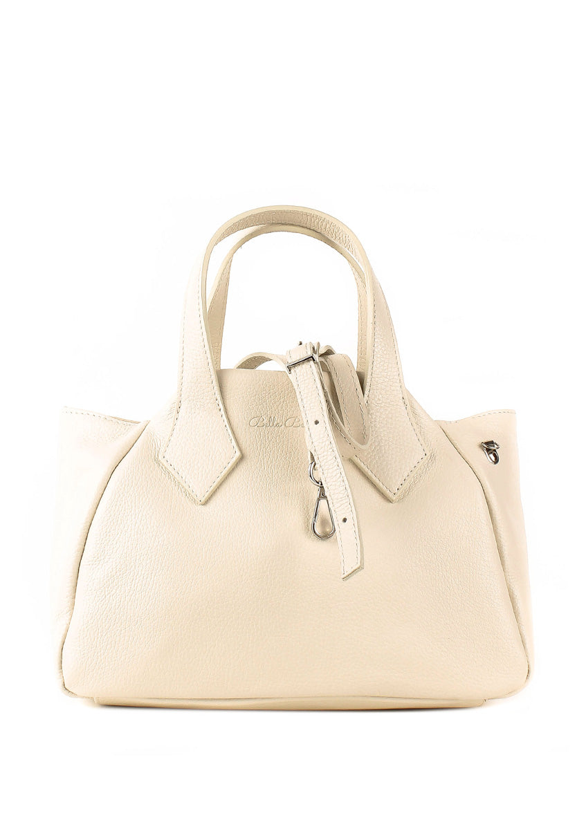 Bolso de mano de piel italiana Beige 4390-11-32