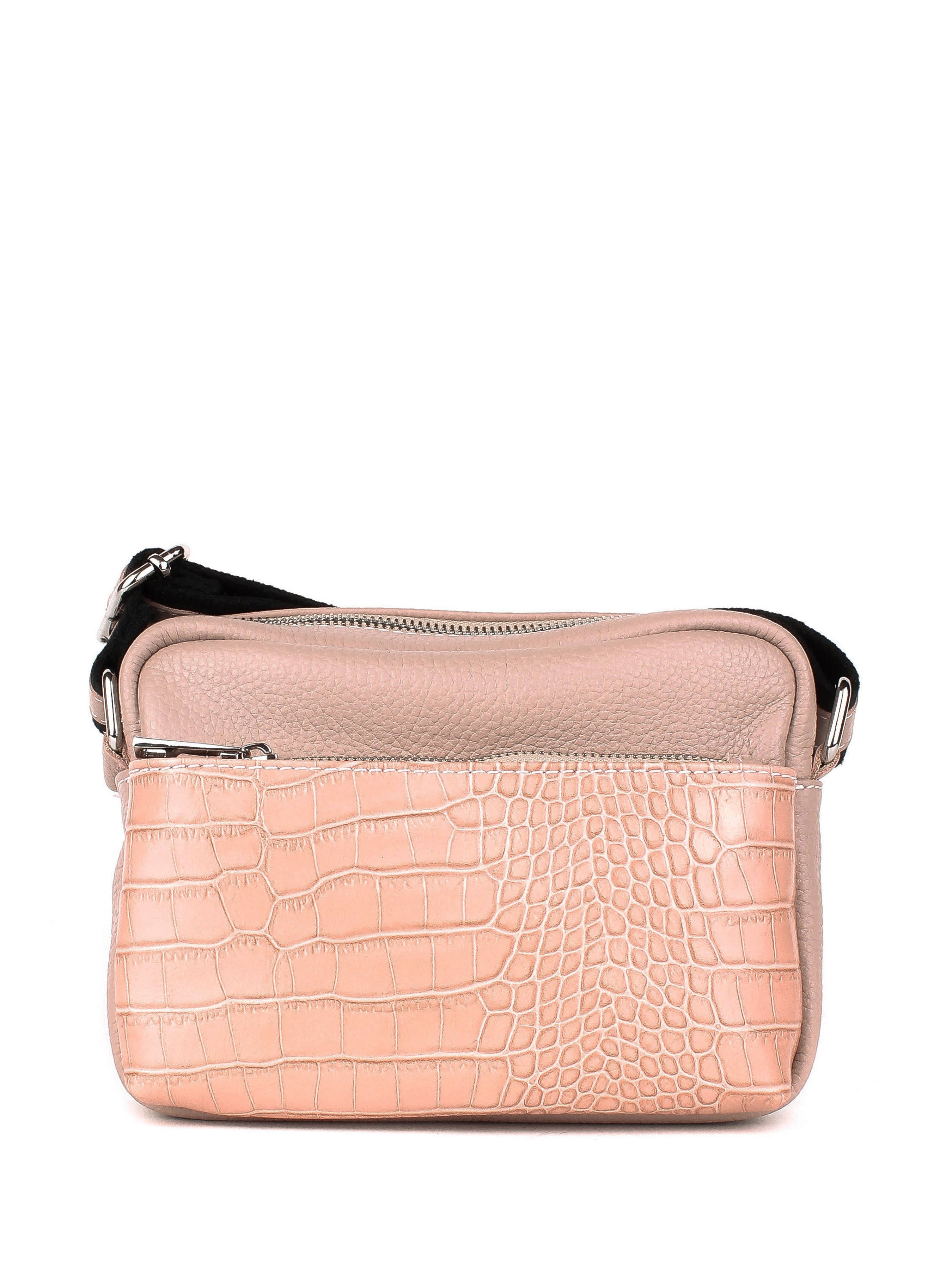 Bolso de mano de piel italiana Eis Rosa