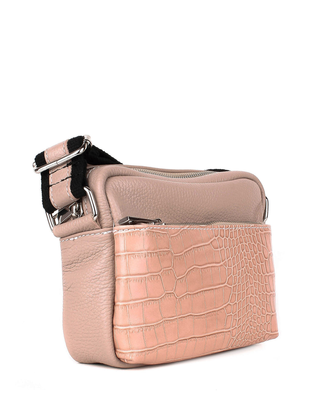 Bolso de mano de piel italiana Eis Rosa
