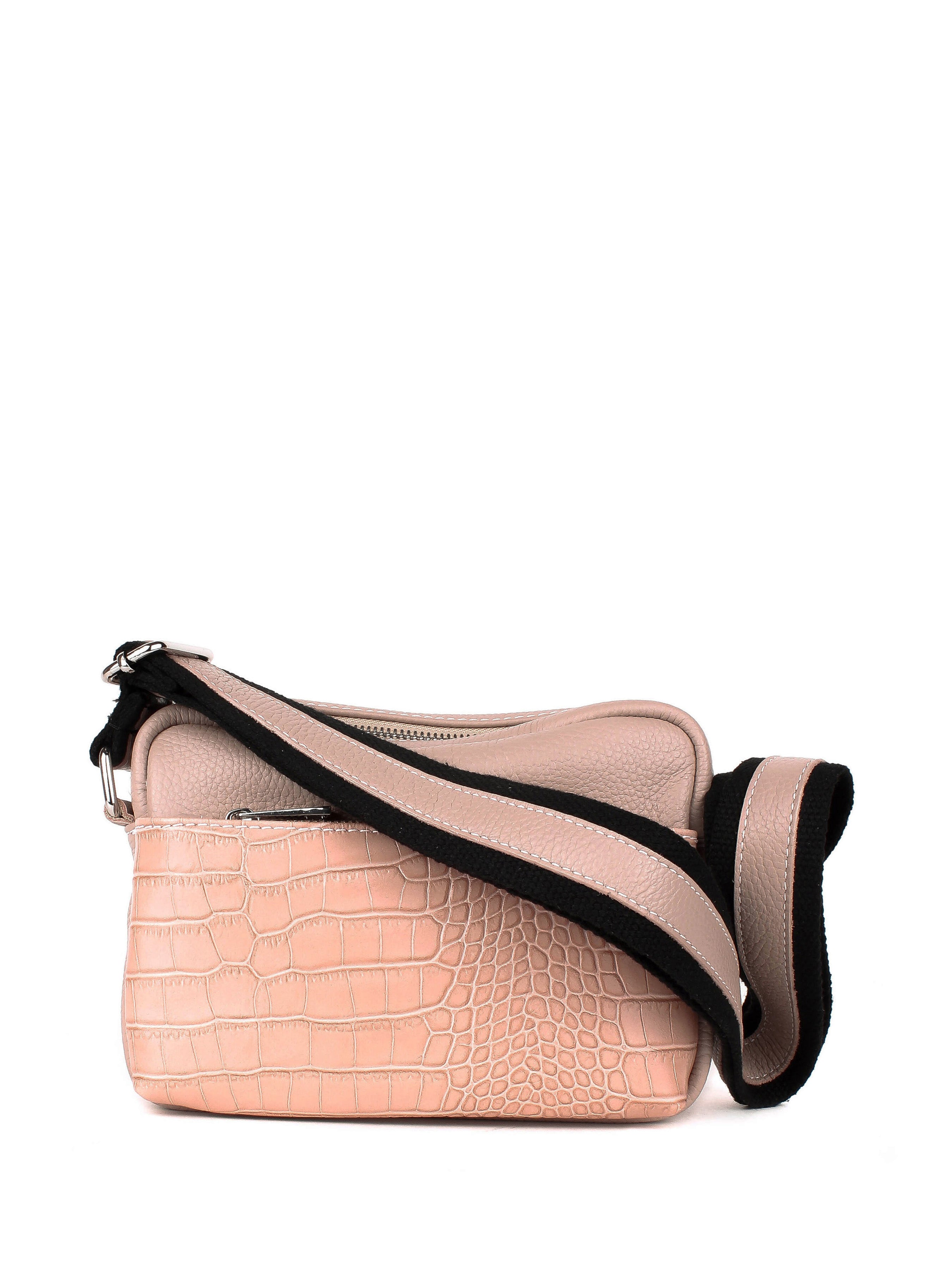 Bolso de mano de piel italiana Eis Rosa