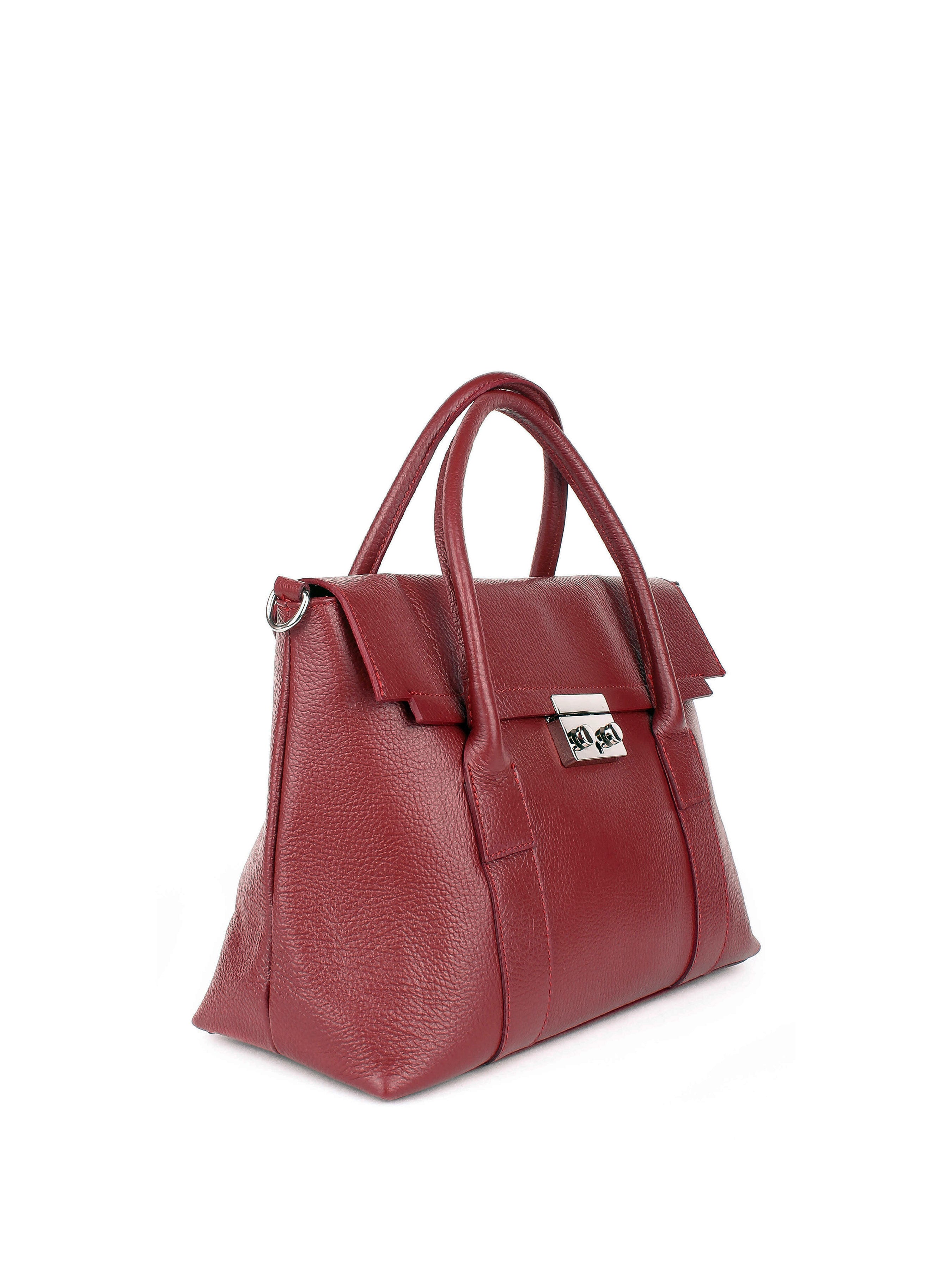 Bolso de mano de piel italiana Borgoña