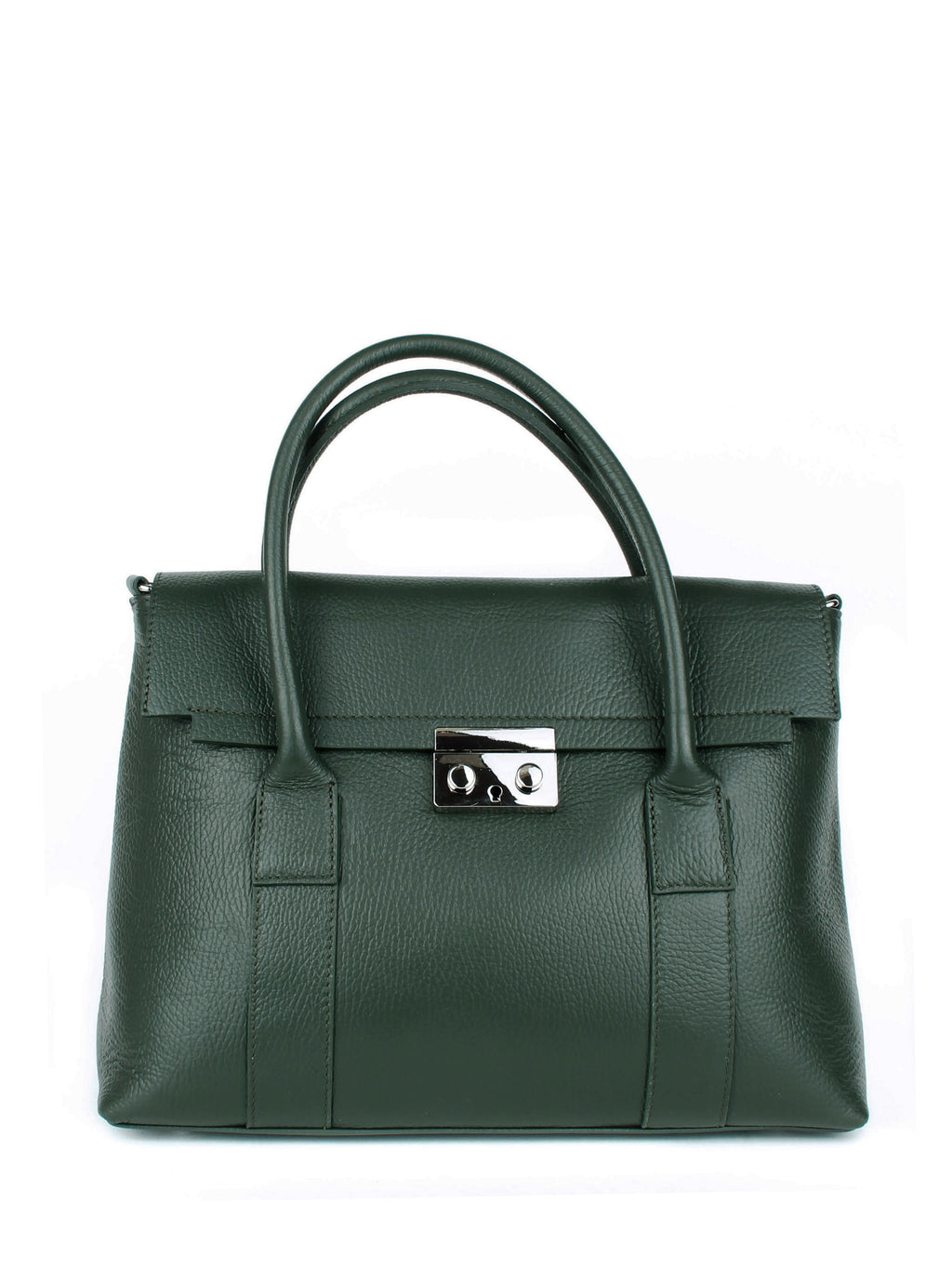 Bolso de mano de piel italiana Armonico Verde