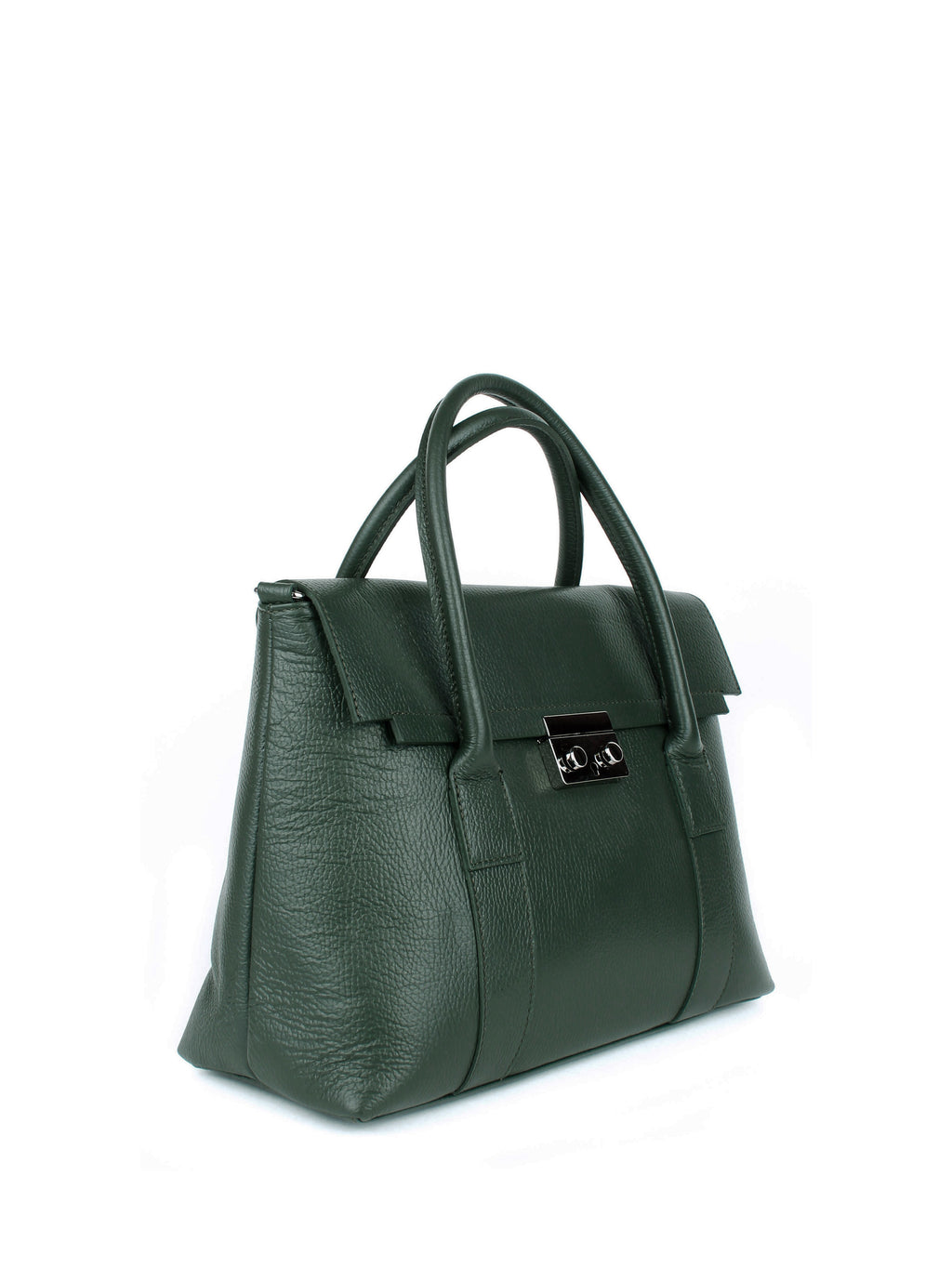Bolso de mano de piel italiana Armonico Verde