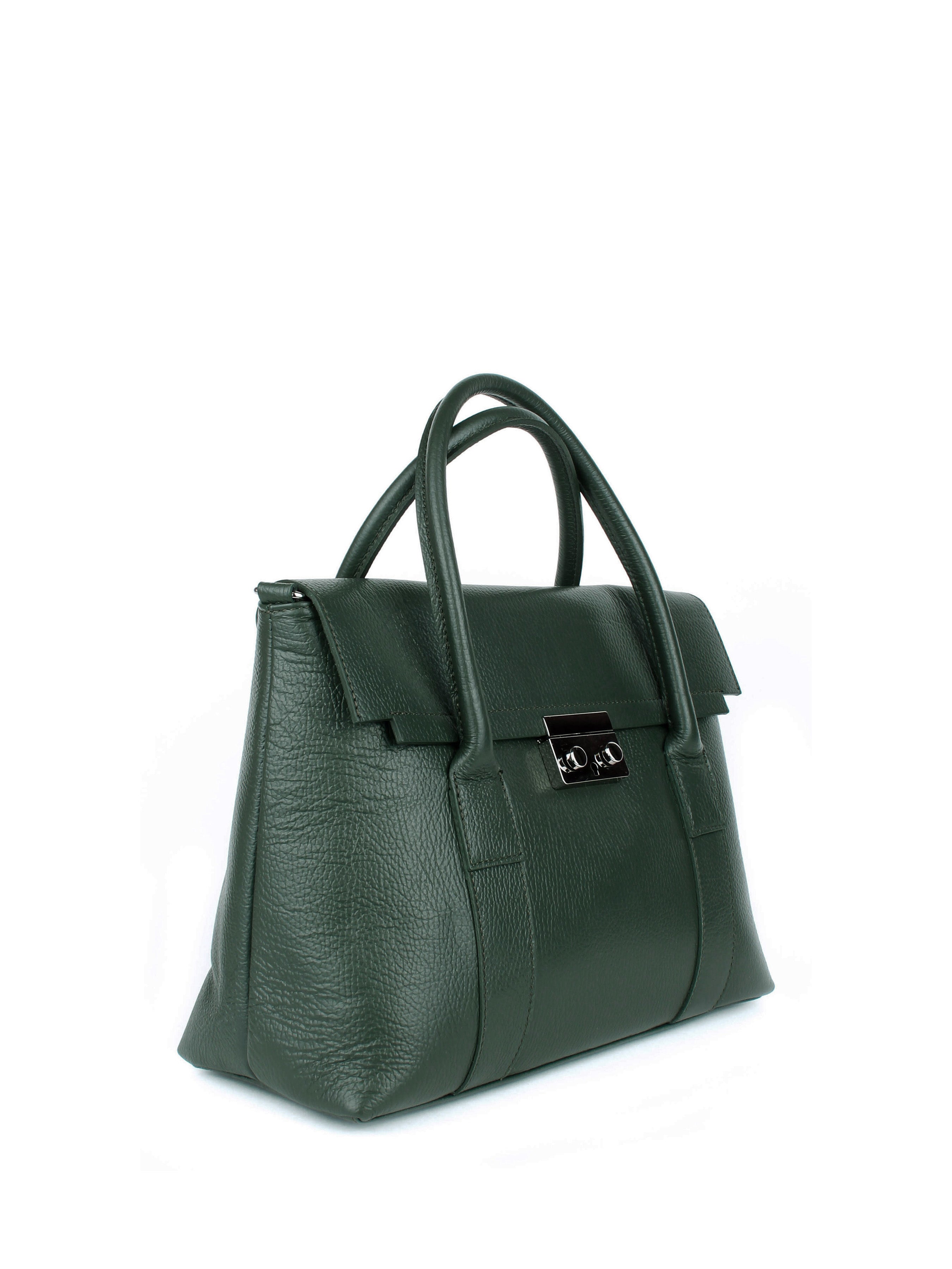 Bolso de mano de piel italiana Armonico Verde
