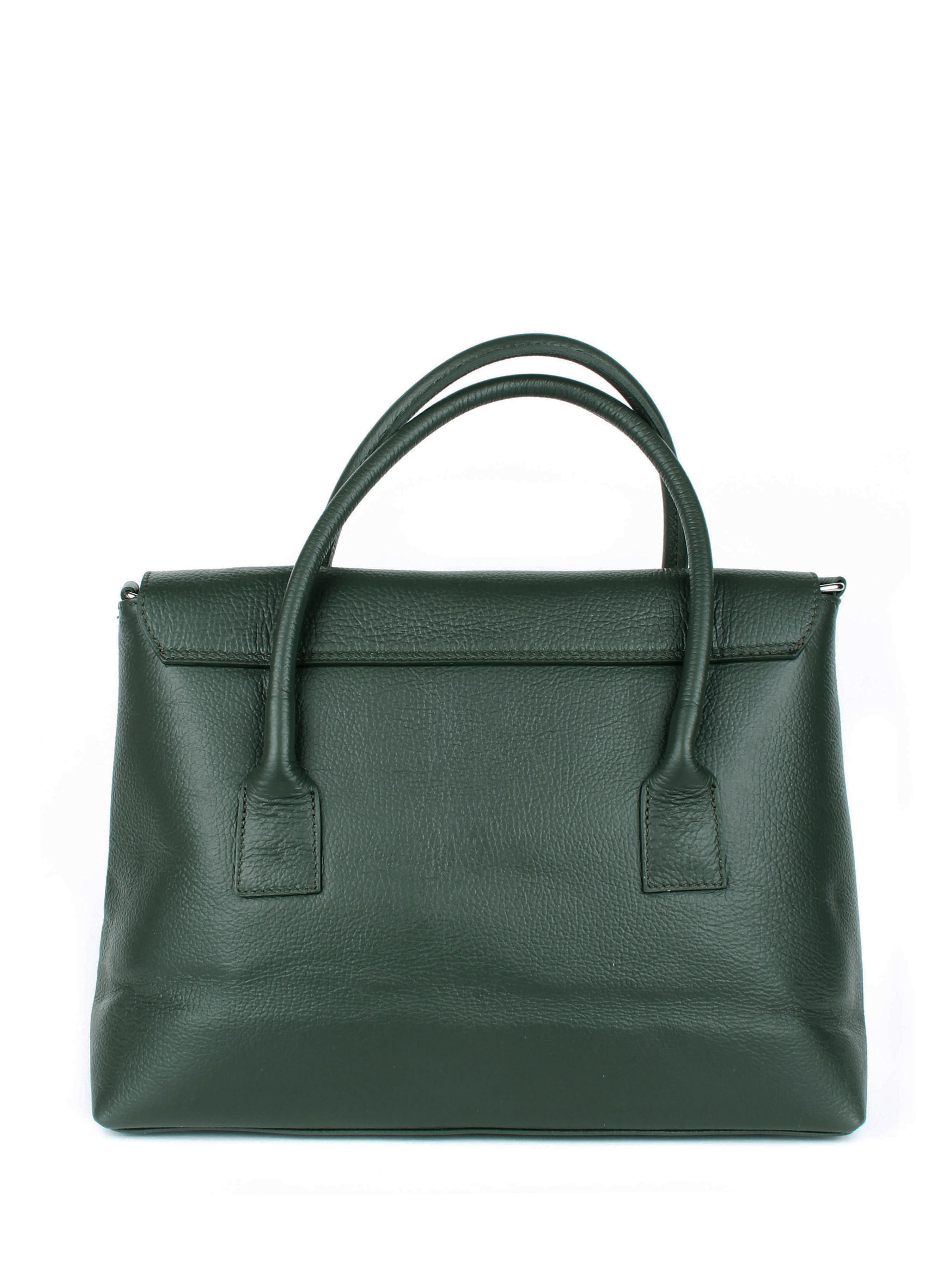 Bolso de mano de piel italiana Armonico Verde