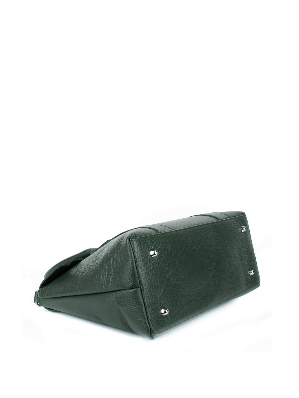 Bolso de mano de piel italiana Armonico Verde