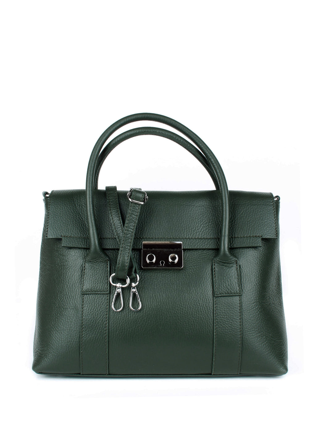 Bolso de mano de piel italiana Armonico Verde