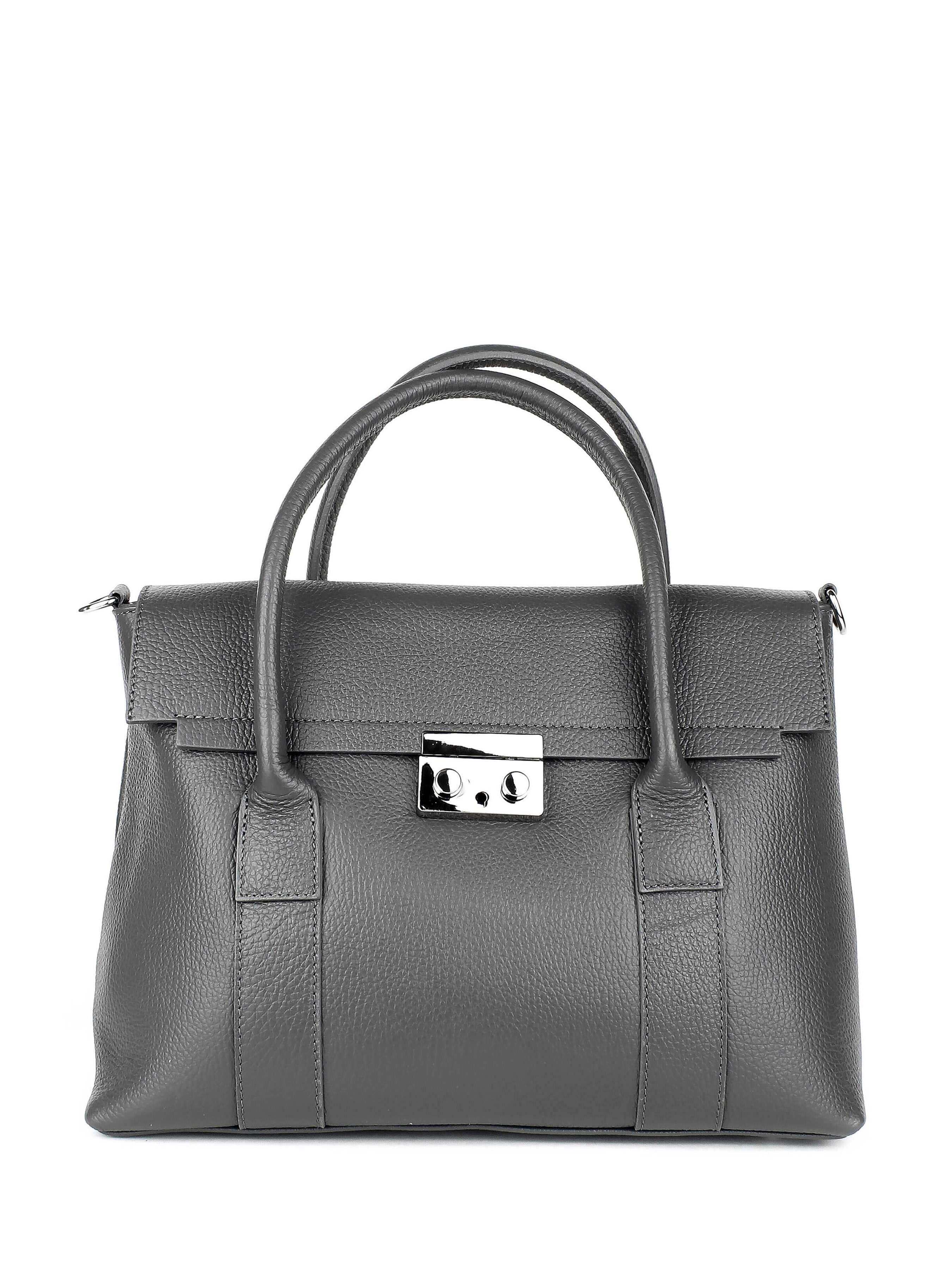 Bolso de mano de piel italiana Armonico Gris