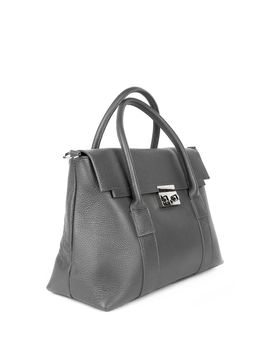 Bolso de mano de piel italiana Armonico Gris