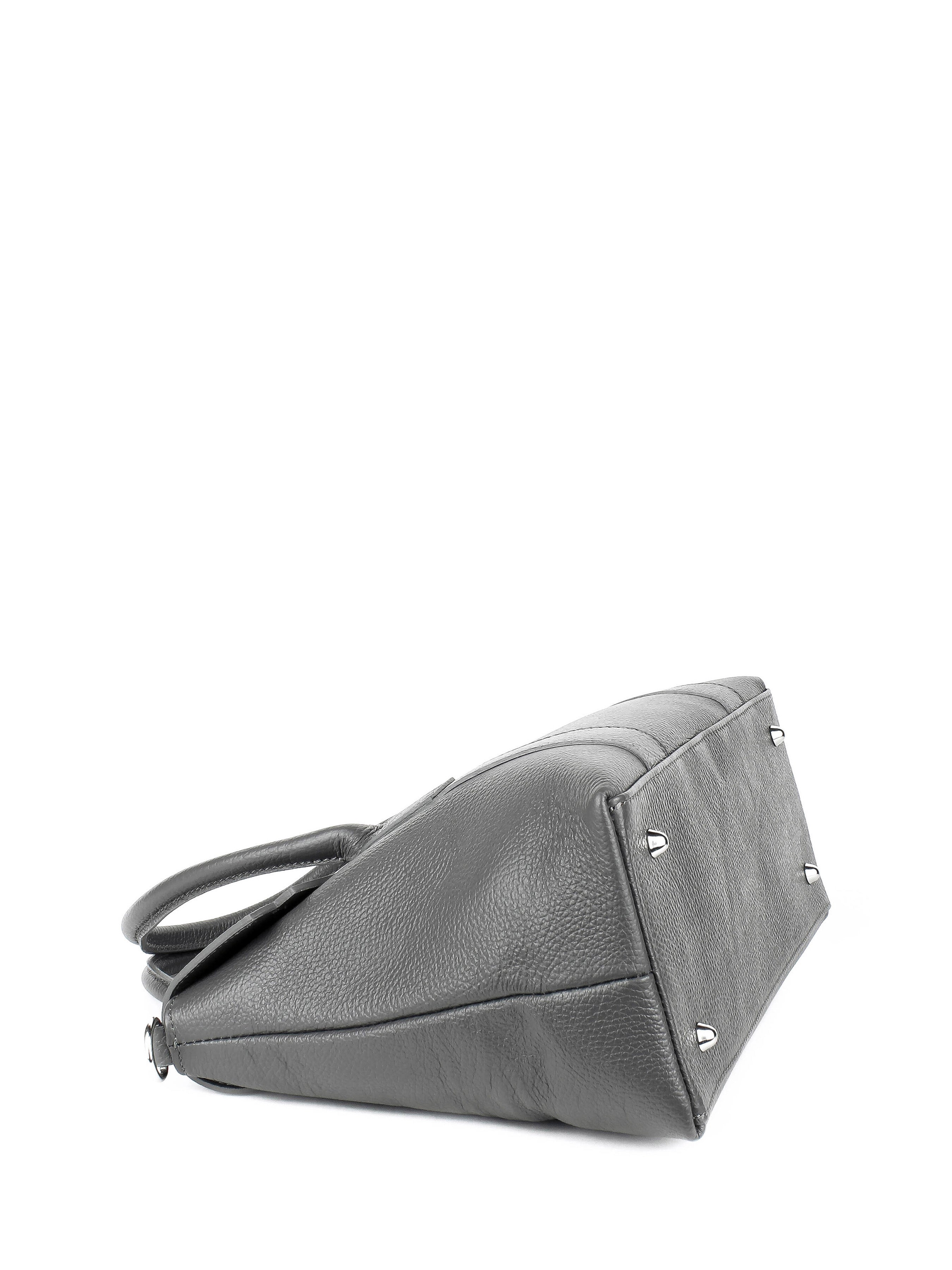 Bolso de mano de piel italiana Armonico Gris