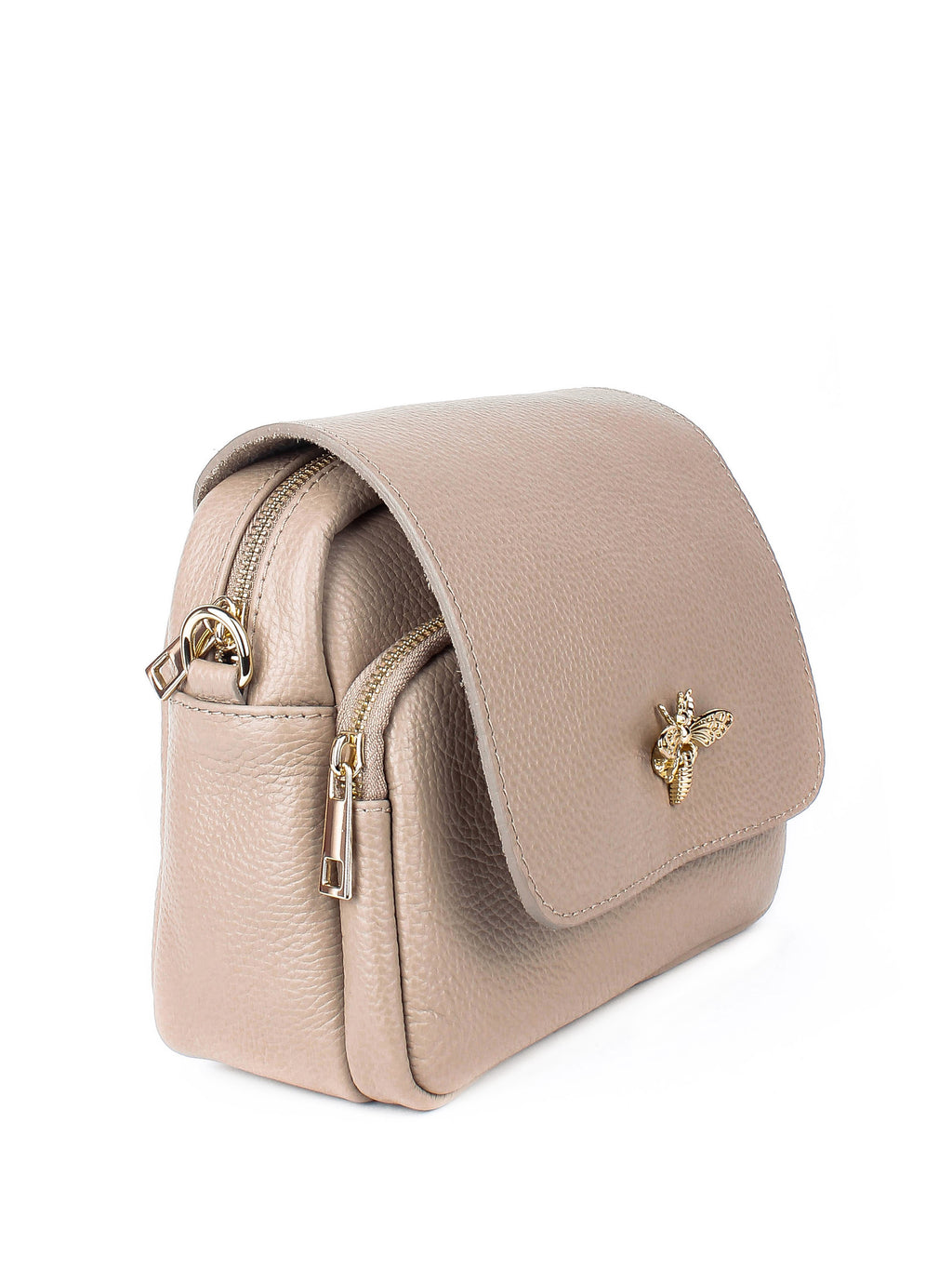 Bandolera de piel italiana Beige 8833-11-32