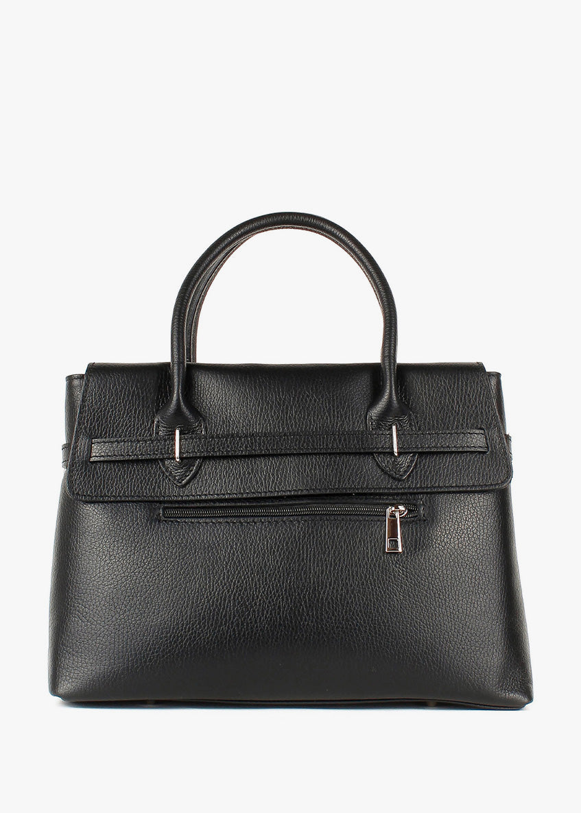 Bolso de mano de piel italiana Negro 5419-05-32