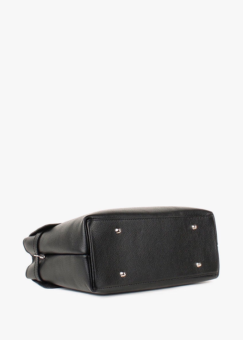 Bolso de mano de piel italiana Negro 5419-05-32