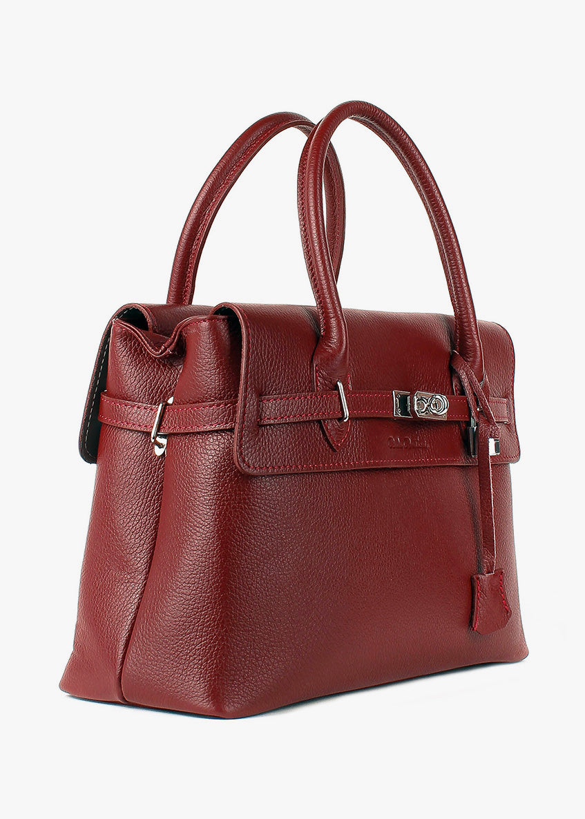 Bolso de mano de piel italiana Burgoña 5419-12-32