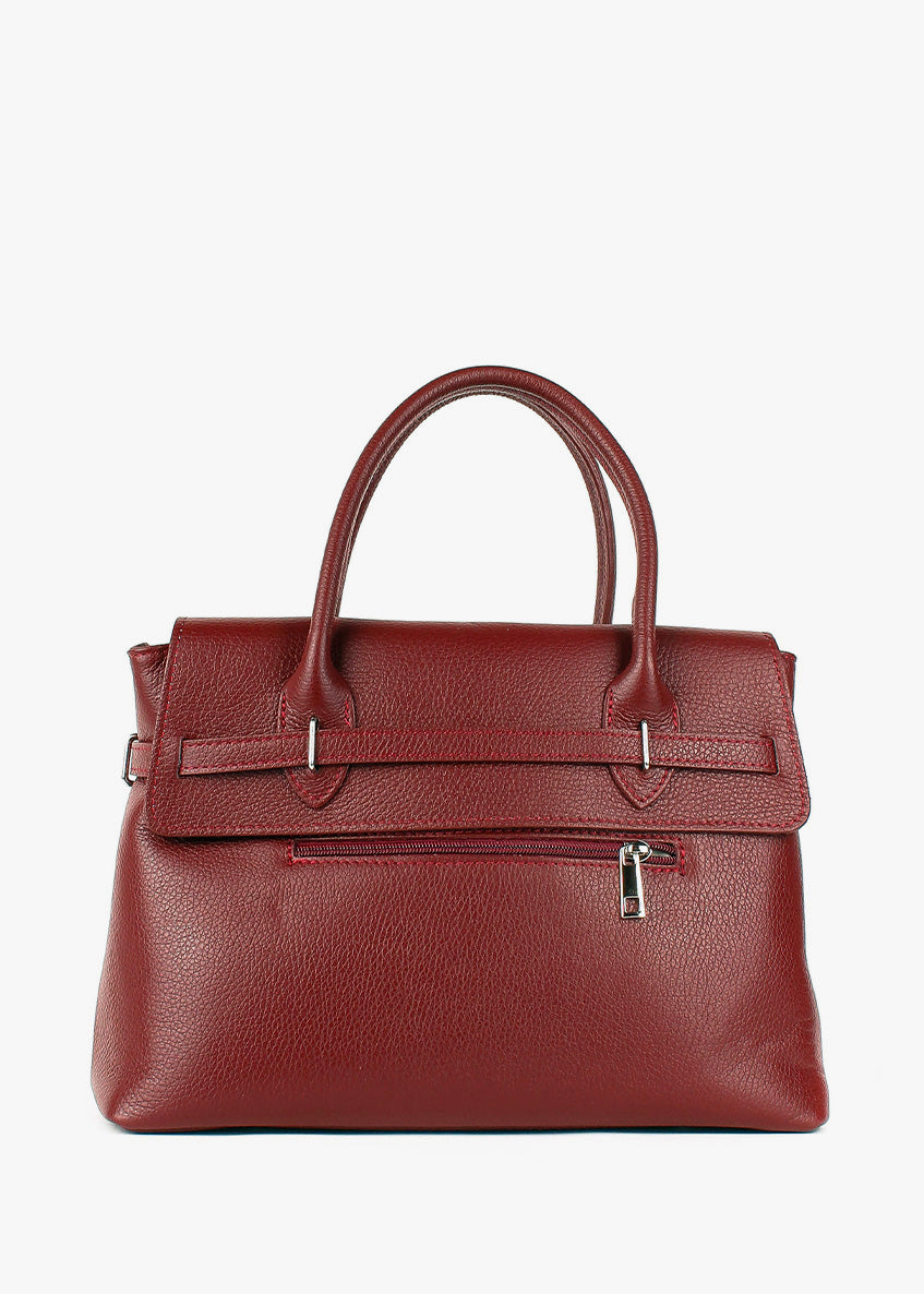 Bolso de mano de piel italiana Burgoña 5419-12-32