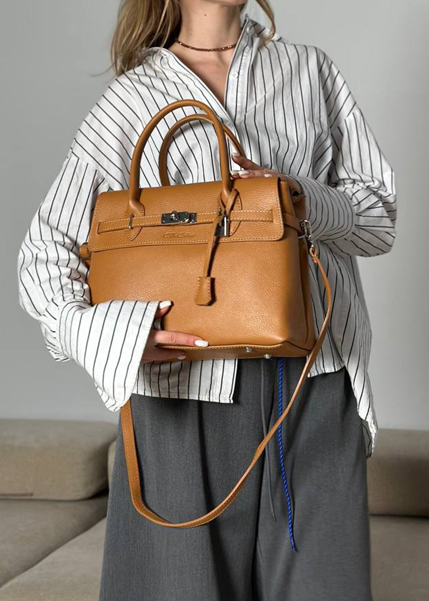 Bolso de mano de piel italiana Rojo 5419-45-32