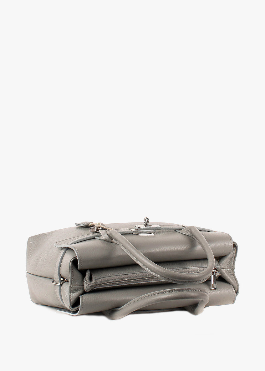 Bolso de mano de piel italiana Gris 5419-18-32