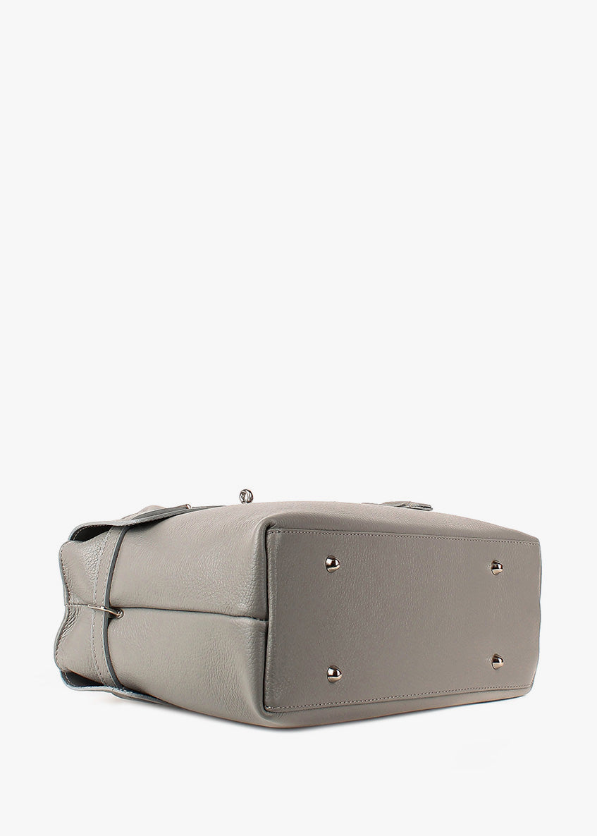 Bolso de mano de piel italiana Gris 5419-18-32