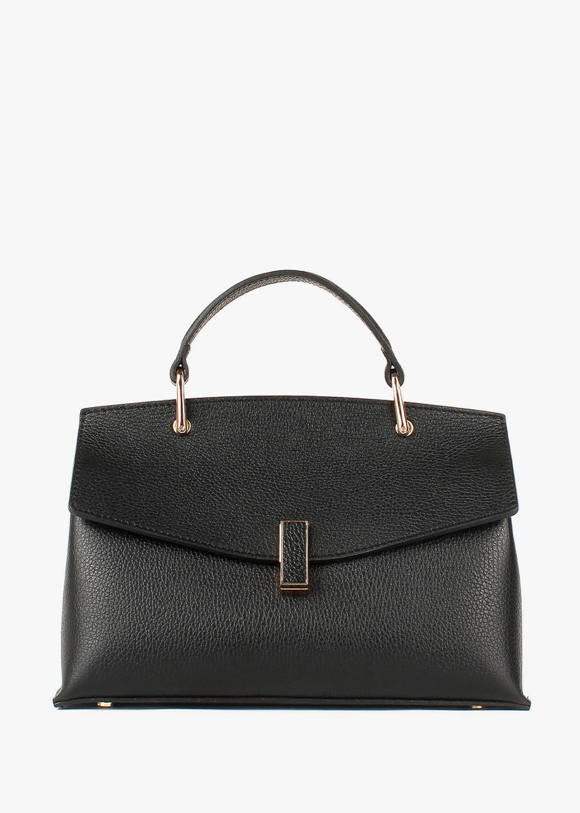 Bolso de mano de piel italiana Negro 7233-05-32