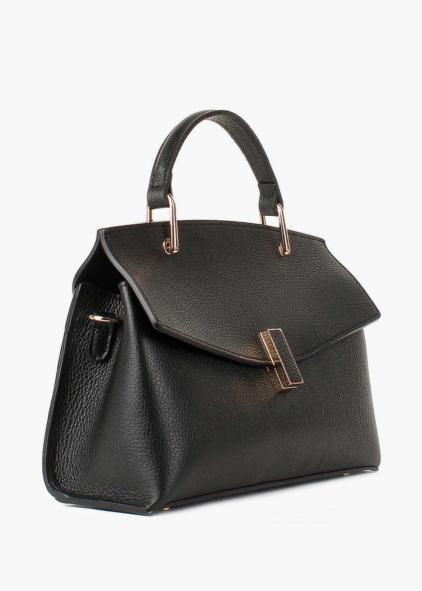 Bolso de mano de piel italiana Negro 7233-05-32