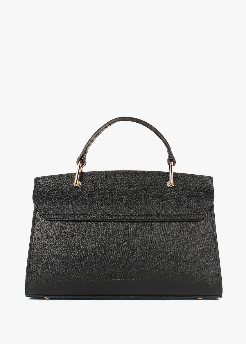 Bolso de mano de piel italiana Negro 7233-05-32