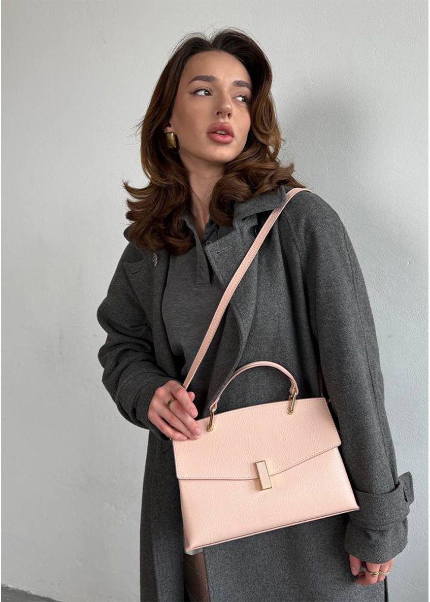 Bolso de mano de piel italiana Polvoriento 7233-09-32