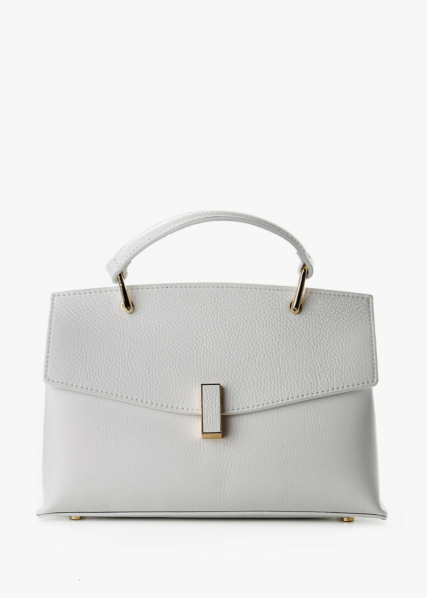 Bolso de mano de piel italiana Blanco 7233-16-32