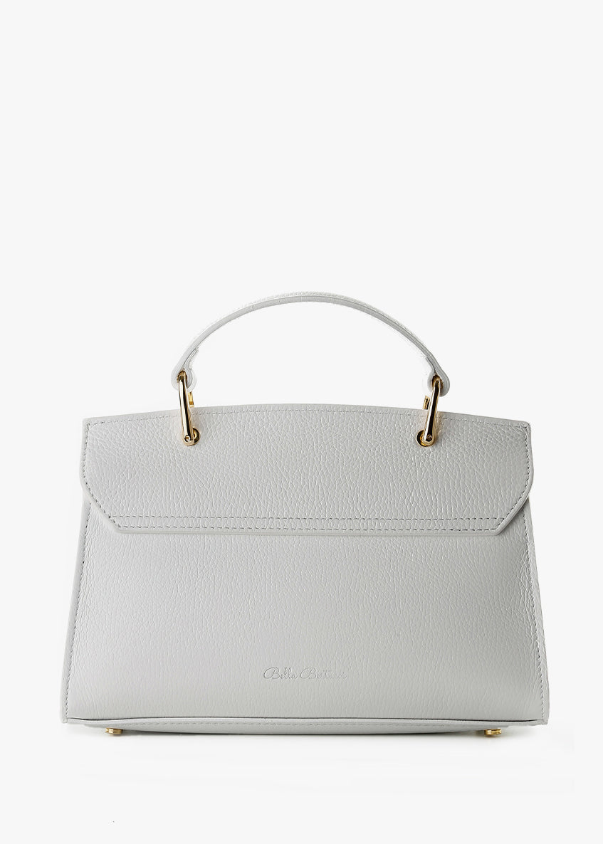 Bolso de mano de piel italiana Blanco 7233-16-32