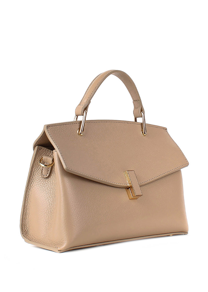 Bolso de mano de piel italiana Beige 7233-11-32