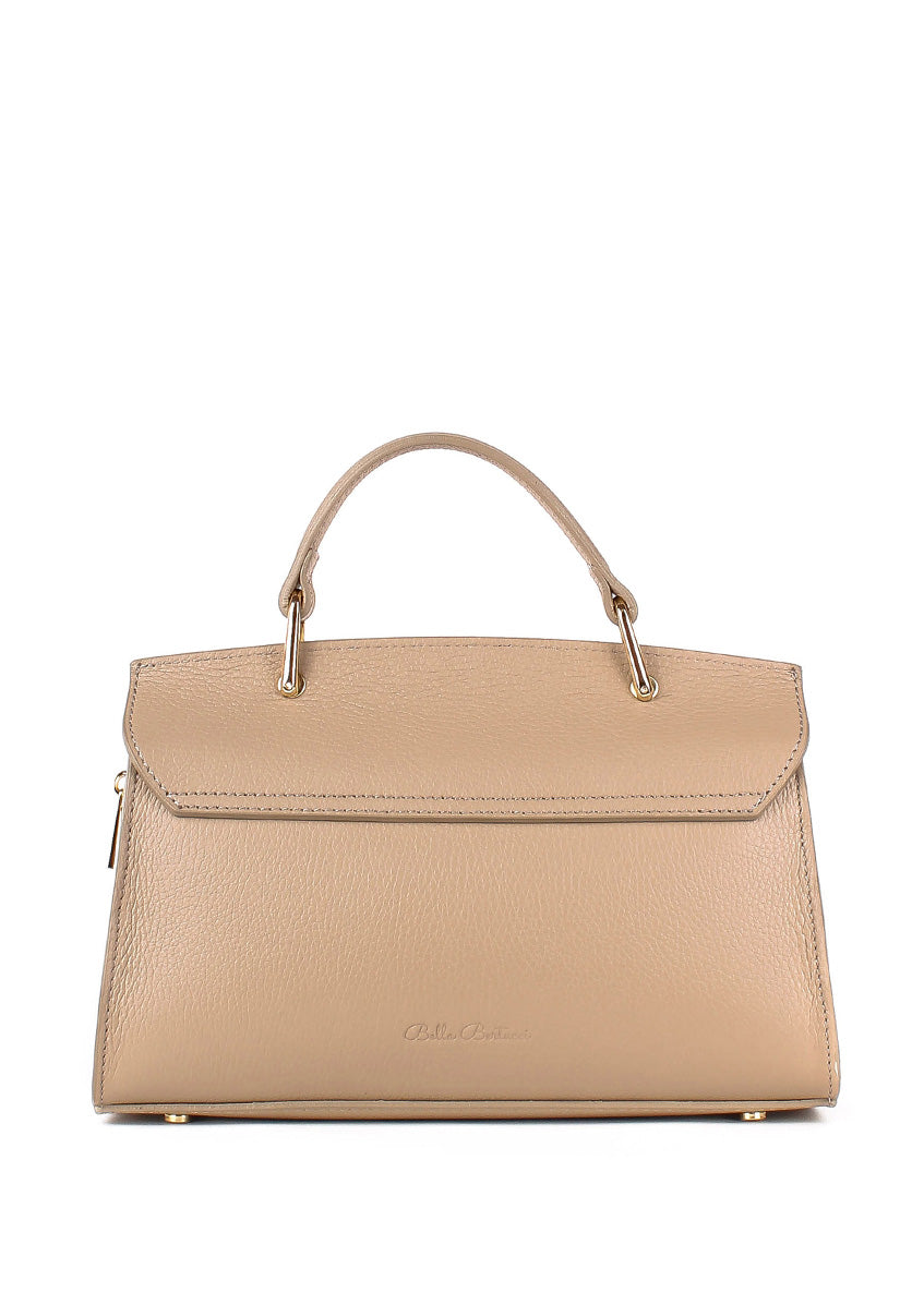 Bolso de mano de piel italiana Beige 7233-11-32