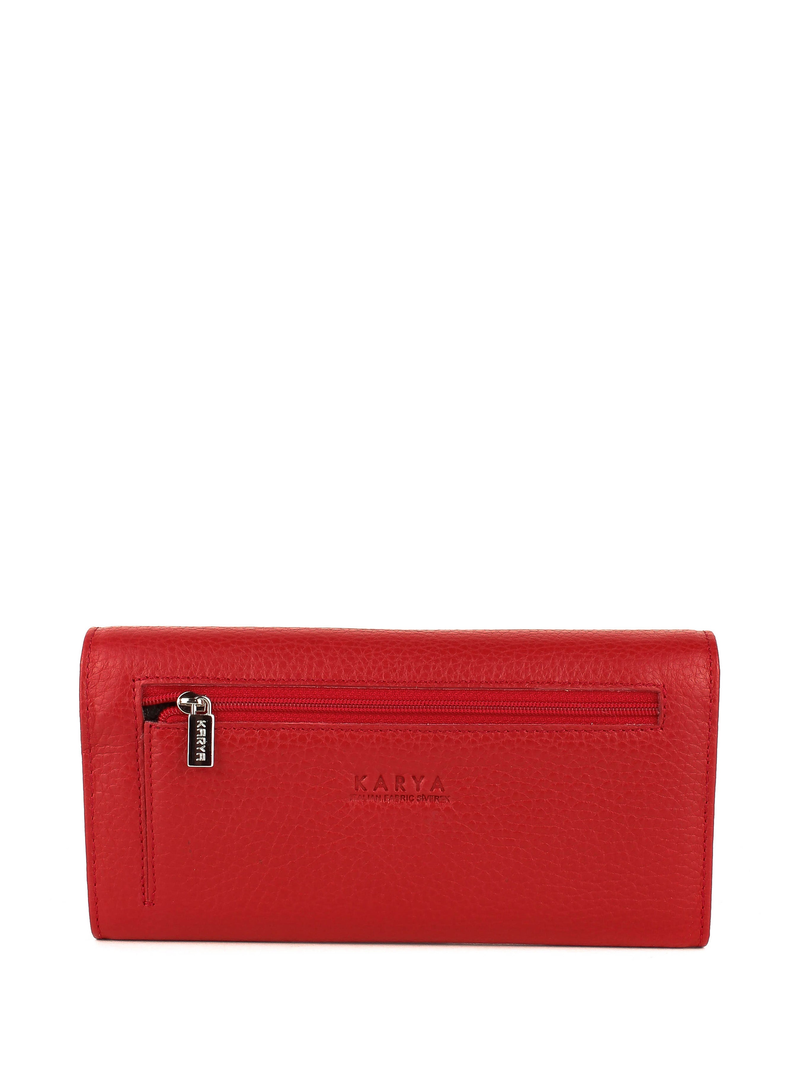 Cartera de piel italiana Rojo 1146-4605
