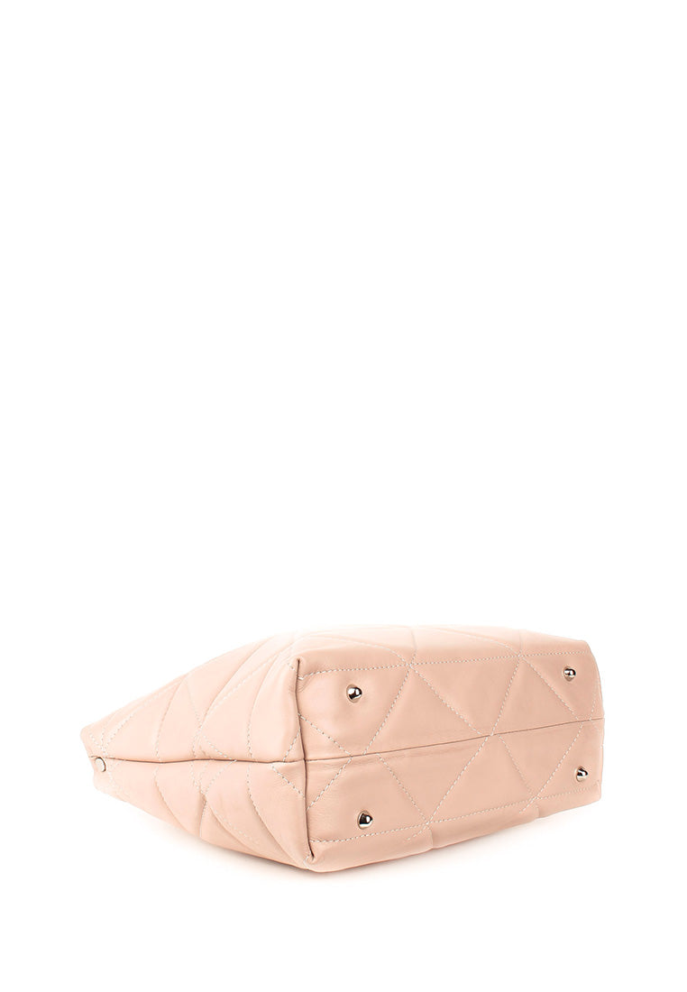 Bolso de mano de piel italiana Armonico Beige