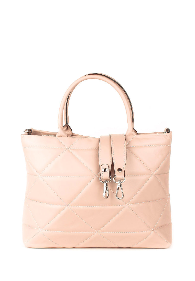 Bolso de mano de piel italiana Armonico Beige