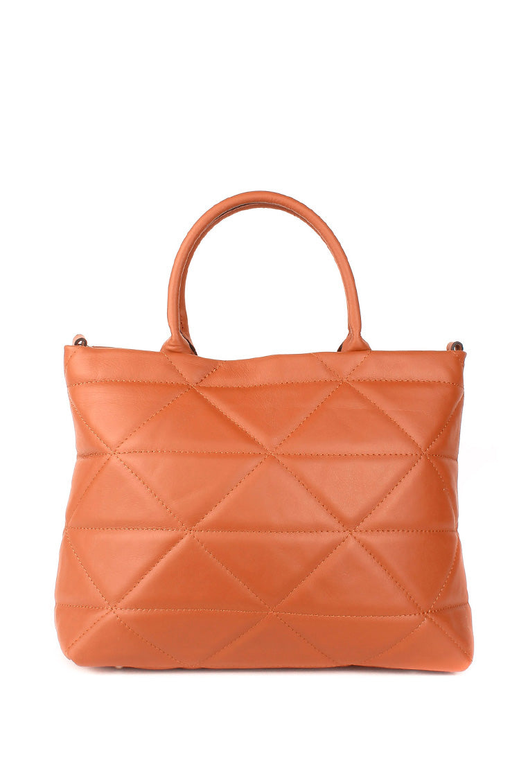 Bolso de mano de piel italiana Armonico Marrón