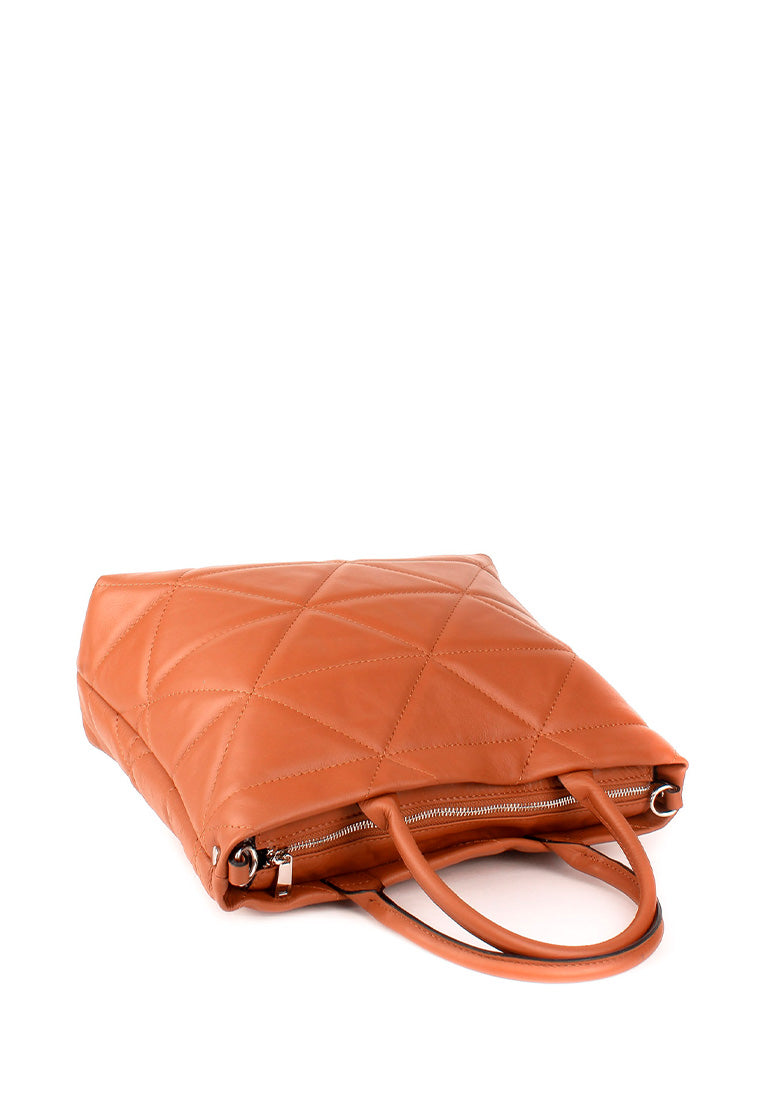 Bolso de mano de piel italiana Armonico Marrón