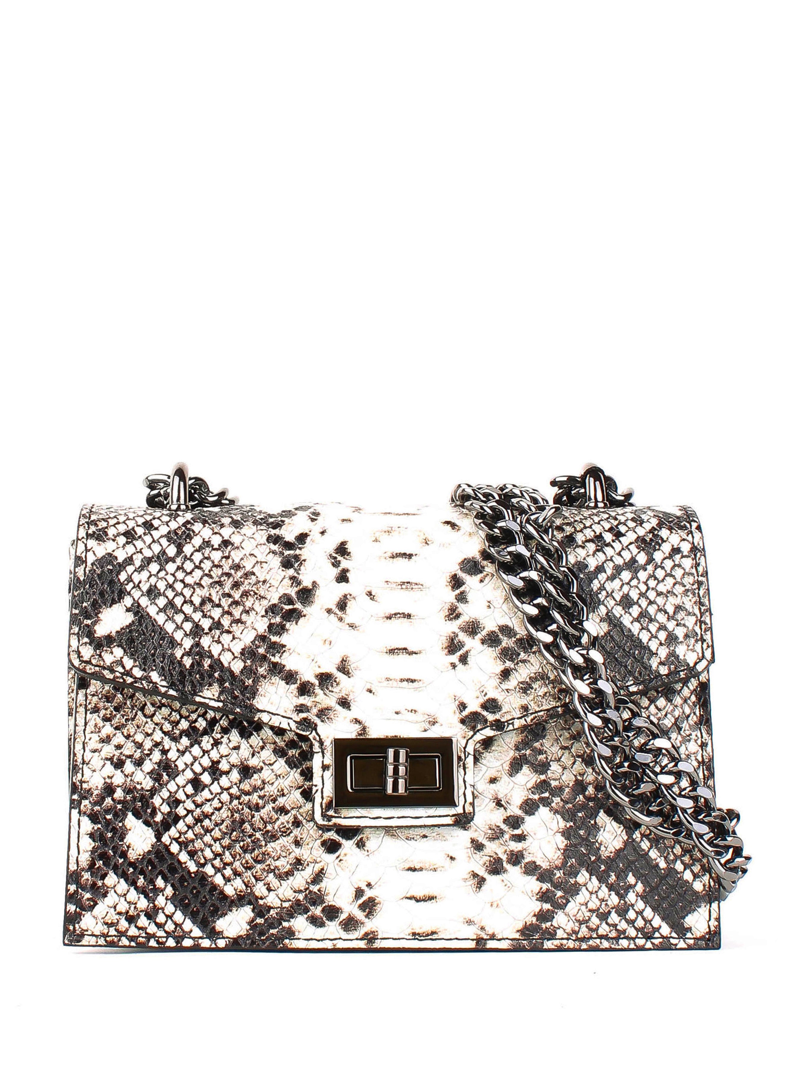 Bandolera de piel italiana Gris 3941-18-35