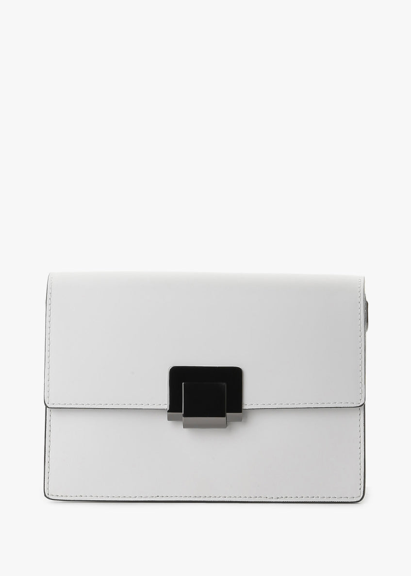 Bandolera de piel italiana Blanco 4701-16-31