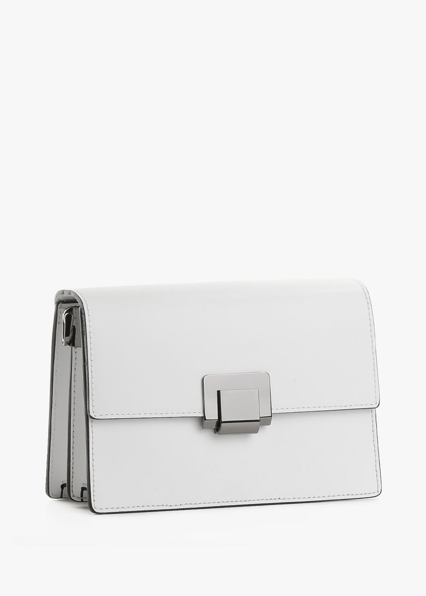 Bandolera de piel italiana Blanco 4701-16-31