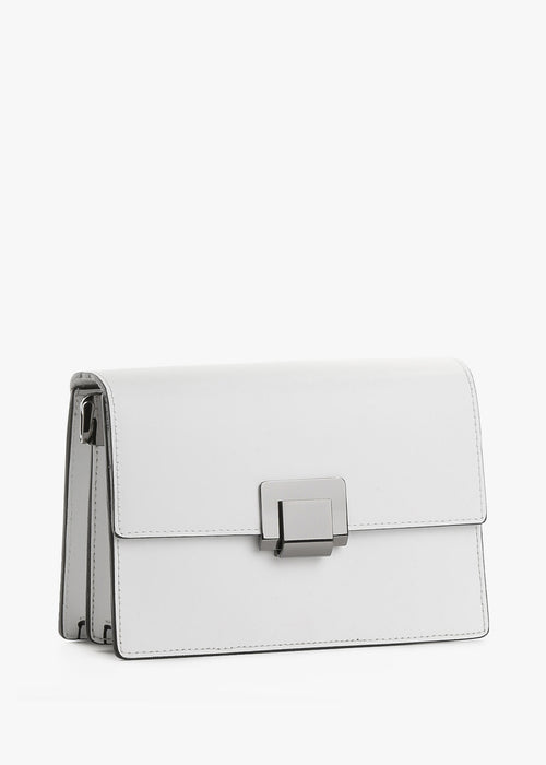 Bandolera de piel italiana Blanco 4701-16-31