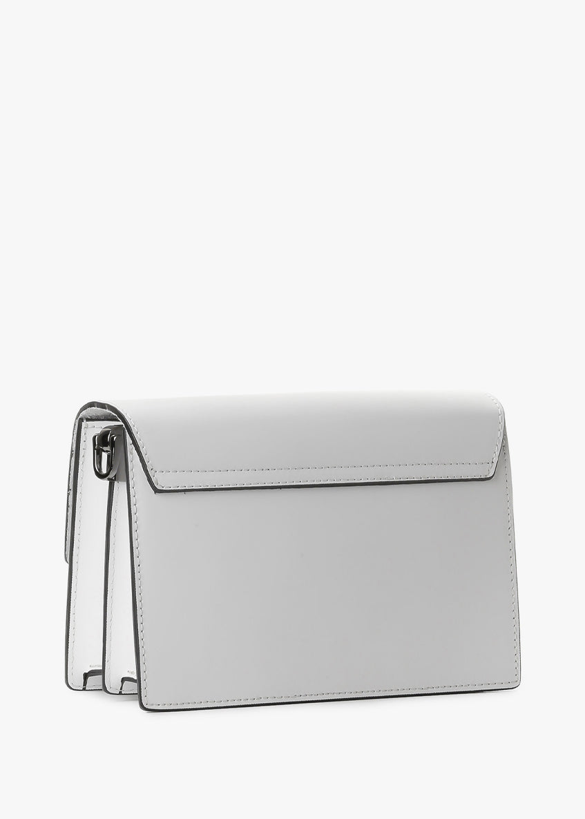 Bandolera de piel italiana Blanco 4701-16-31