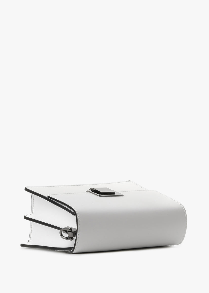 Bandolera de piel italiana Blanco 4701-16-31