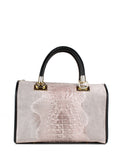 Bolso de mano de piel italiana Gris 7926-18-36