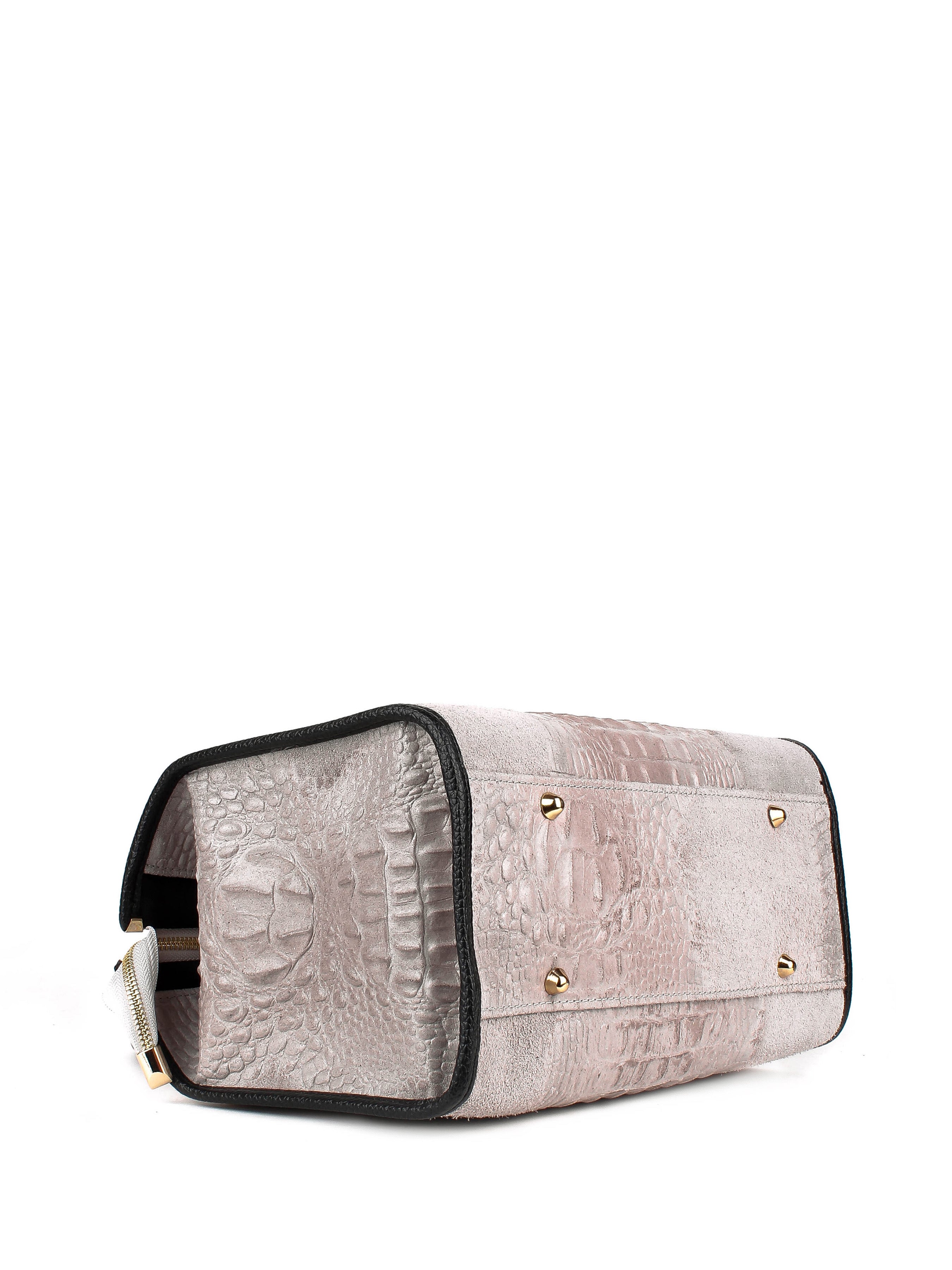 Bolso de mano de piel italiana Gris 7926-18-36