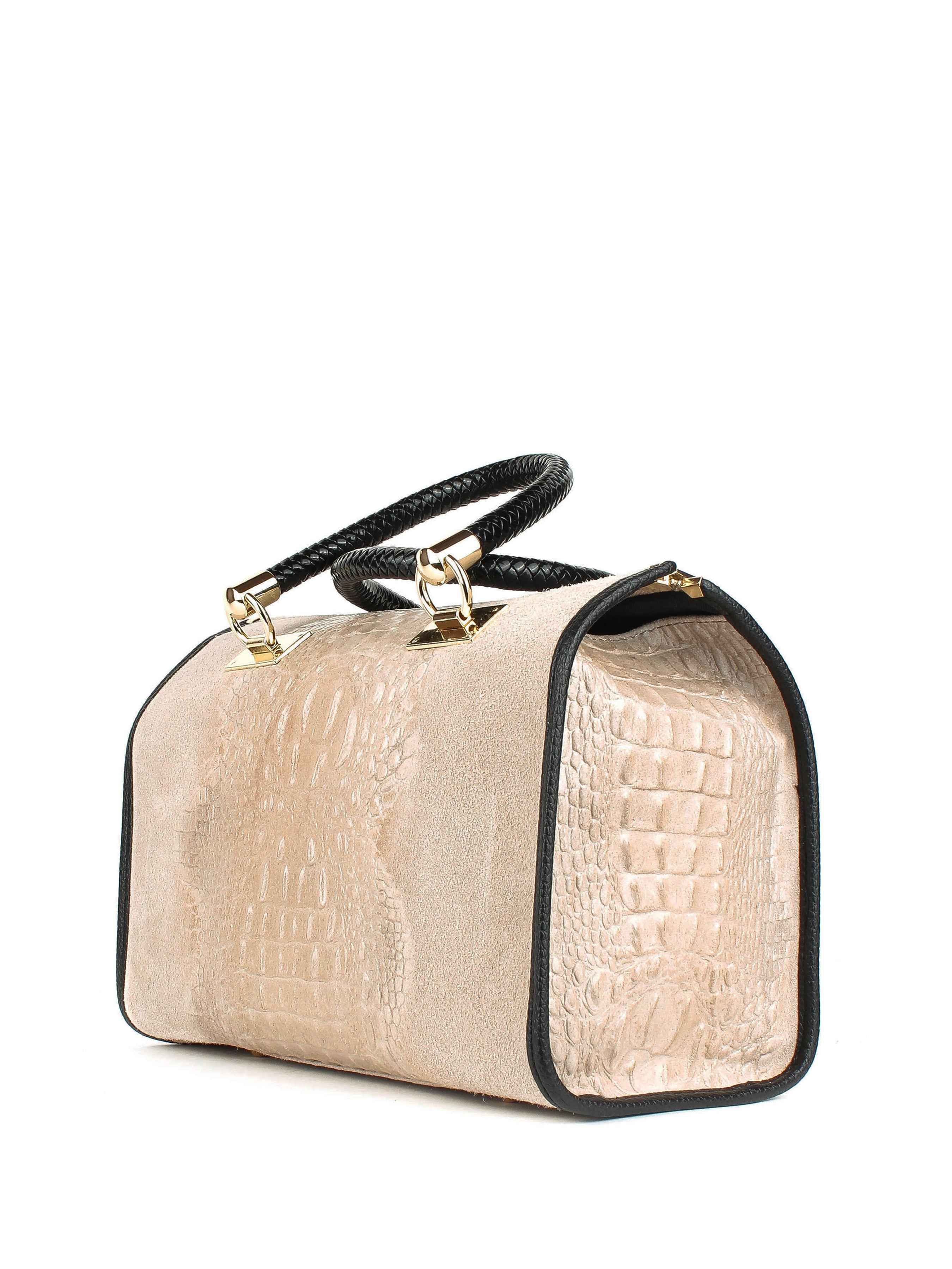 Bolso de mano de piel italiana Beige 7926-11-36