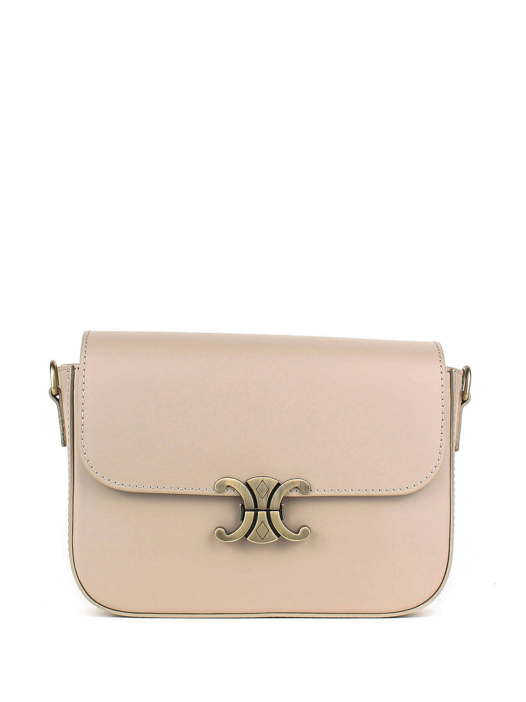 Bandolera de piel italiana Gris, Beige 4422-98-33