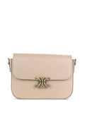 Bandolera de piel italiana Gris, Beige 4422-98-33