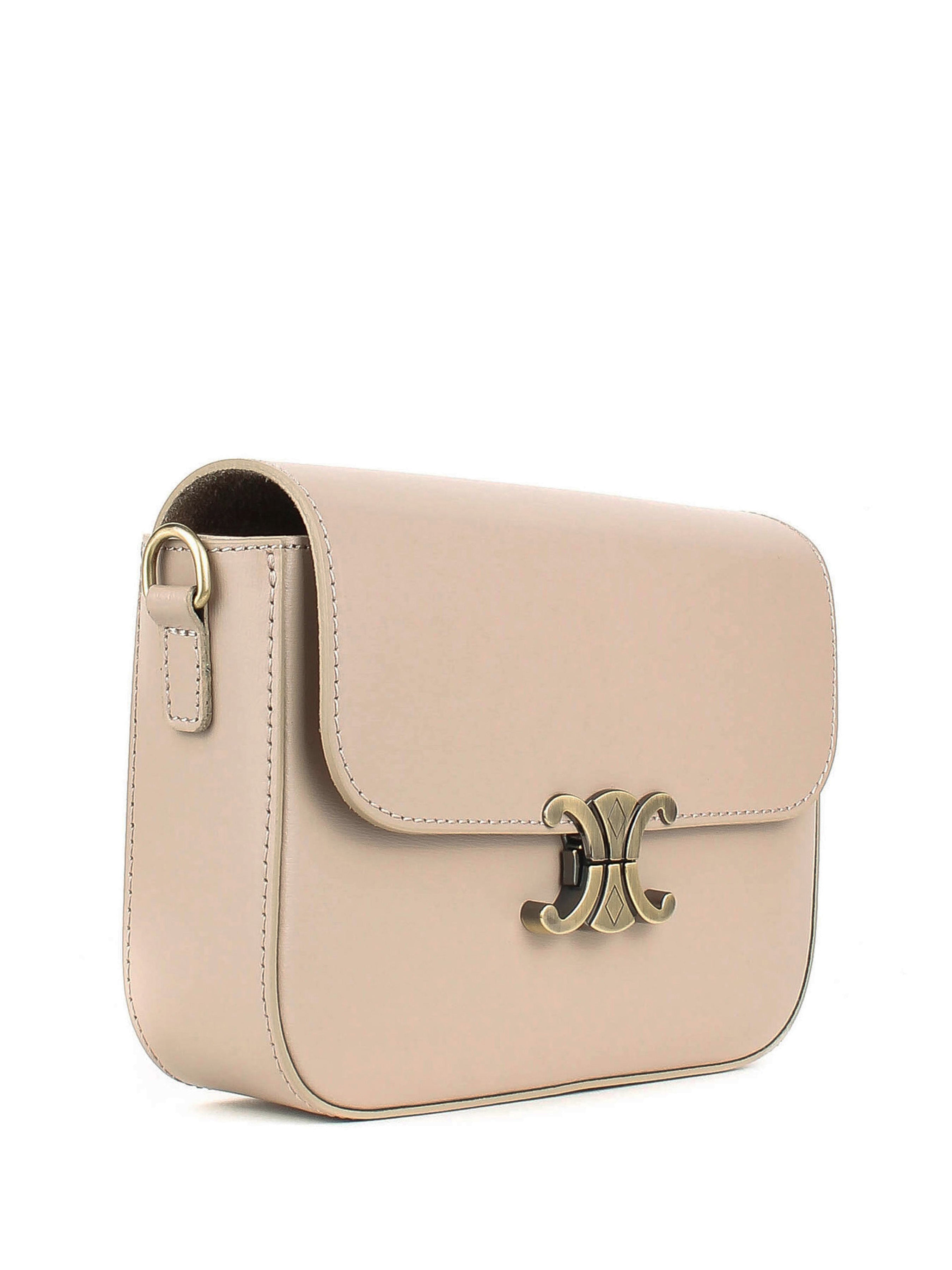 Bandolera de piel italiana Gris, Beige 4422-98-33