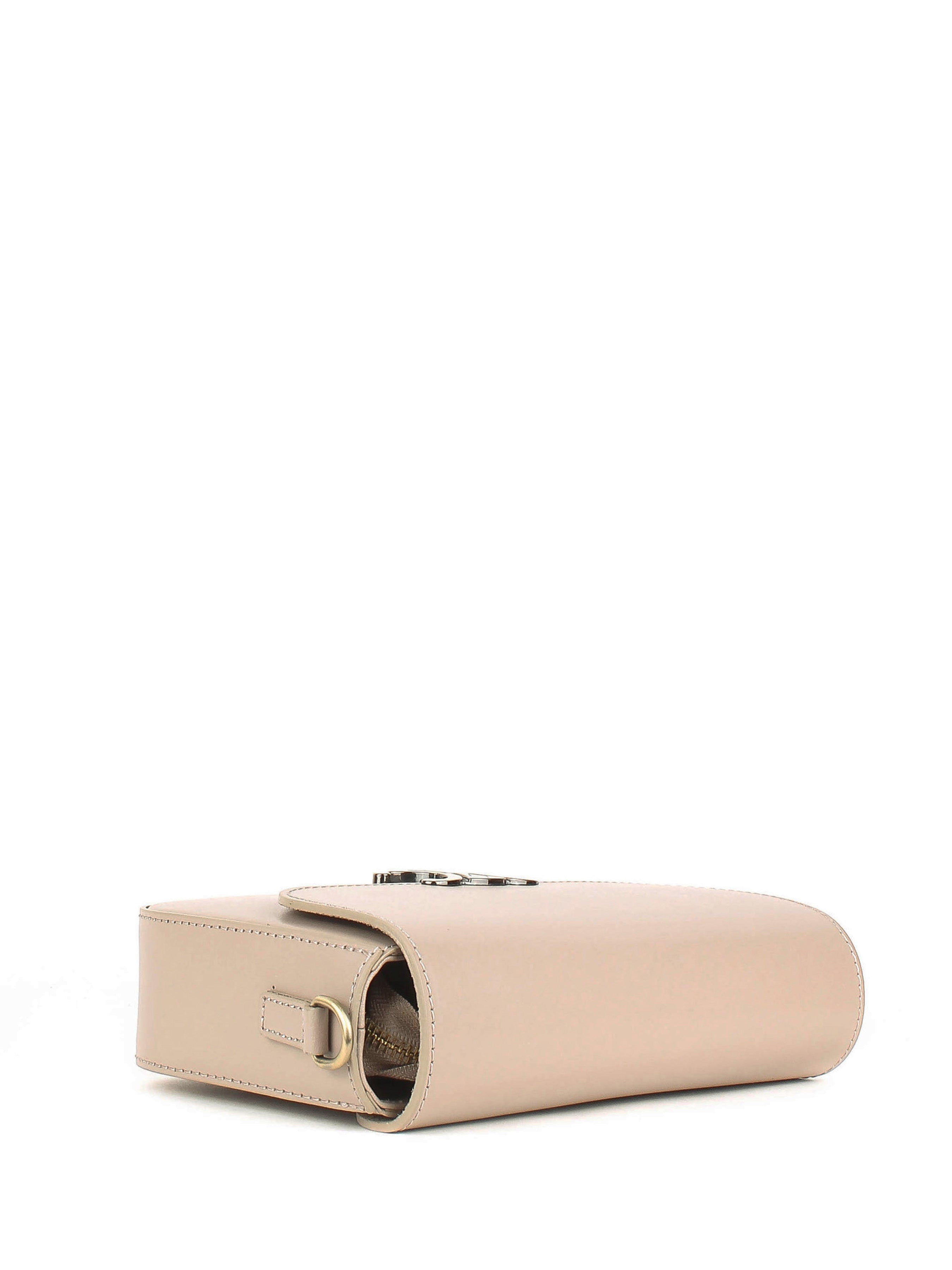 Bandolera de piel italiana Gris, Beige 4422-98-33