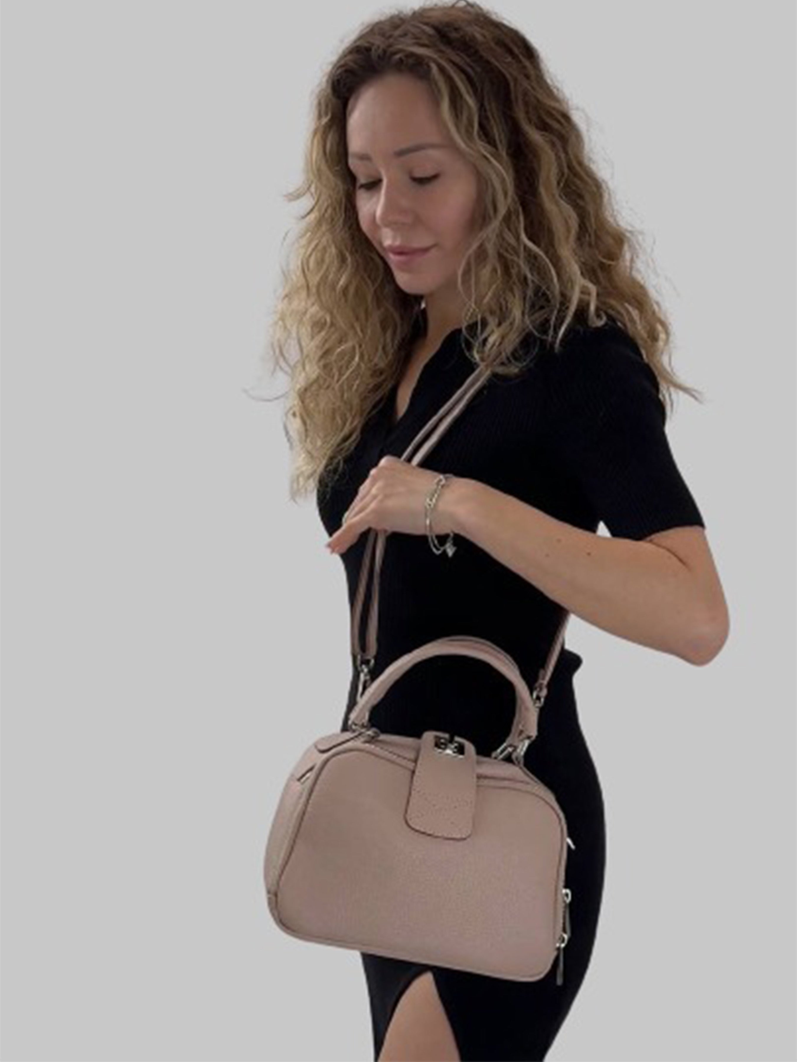 Bolso de mano de piel italiana ARMSTRONG Marrón