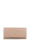 Cartera de piel italiana Beige 1159-50